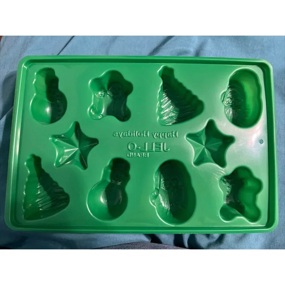 Happy Holidays Jell-o Brand‎ Jigglers Mold Christmas Shapes Green Plastic